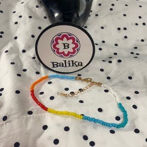 🌈 Rainbow beaded anklet bracelet with chain extender